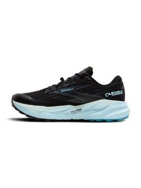 W9 M7.5 Brooks Cascadia 19 GTX Black/Ebony/Blue Trail Running Shoes 1204451B010